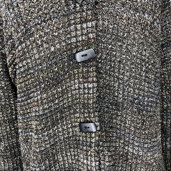 Sigrid Collection textured knit cardigan sweater faux mariboo collar eyelash M - Picture 3 of 11